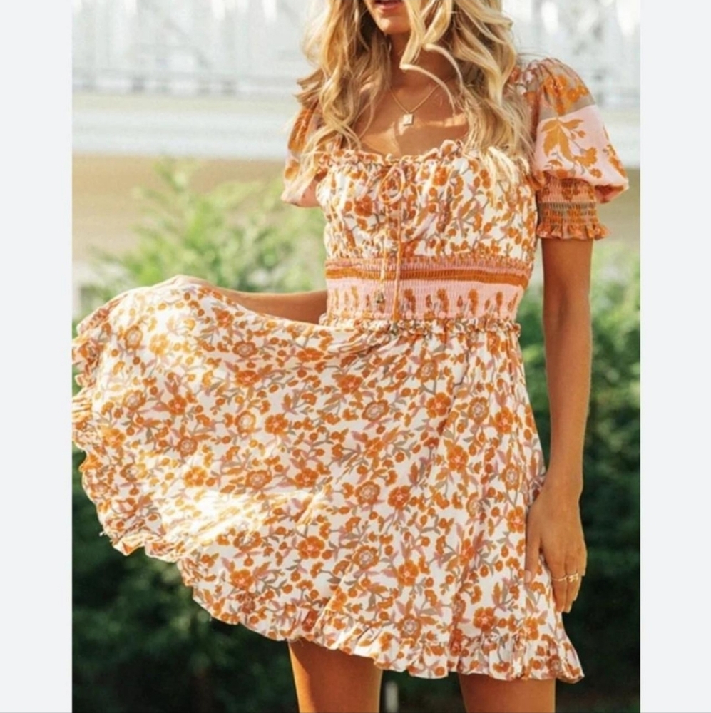 Hello Molly Flowy floral print mini dress